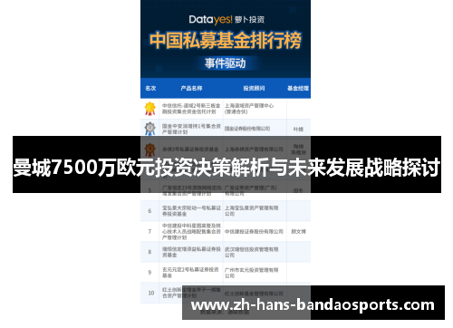 曼城7500万欧元投资决策解析与未来发展战略探讨